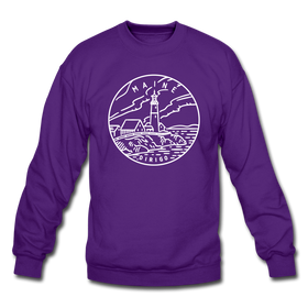Maine Sweatshirt - State Design Maine Crewneck Sweatshirt - purple
