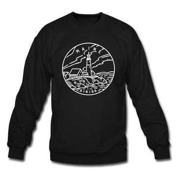 Maine Sweatshirt - State Design Maine Crewneck Sweatshirt - black