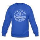 Maine Sweatshirt - State Design Maine Crewneck Sweatshirt - royal blue