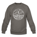 Maine Sweatshirt - State Design Maine Crewneck Sweatshirt - asphalt gray