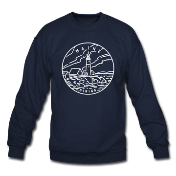 Maine Sweatshirt - State Design Maine Crewneck Sweatshirt - navy