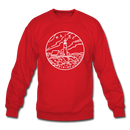 Maine Sweatshirt - State Design Maine Crewneck Sweatshirt - red