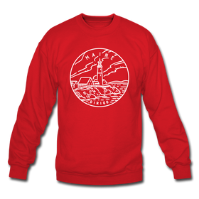 Maine Sweatshirt - State Design Maine Crewneck Sweatshirt - red