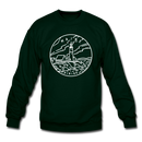 Maine Sweatshirt - State Design Maine Crewneck Sweatshirt - forest green
