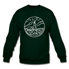 Maine Sweatshirt - State Design Maine Crewneck Sweatshirt - forest green
