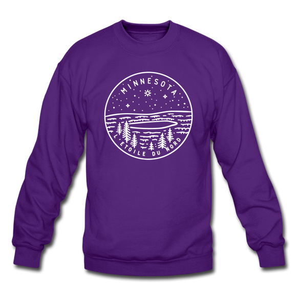 Minnesota Sweatshirt - State Design Minnesota Crewneck Sweatshirt - purple