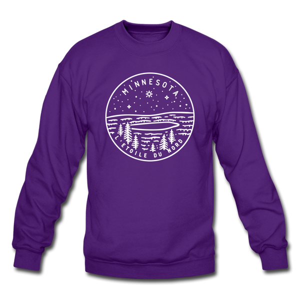 Minnesota Sweatshirt - State Design Minnesota Crewneck Sweatshirt - purple