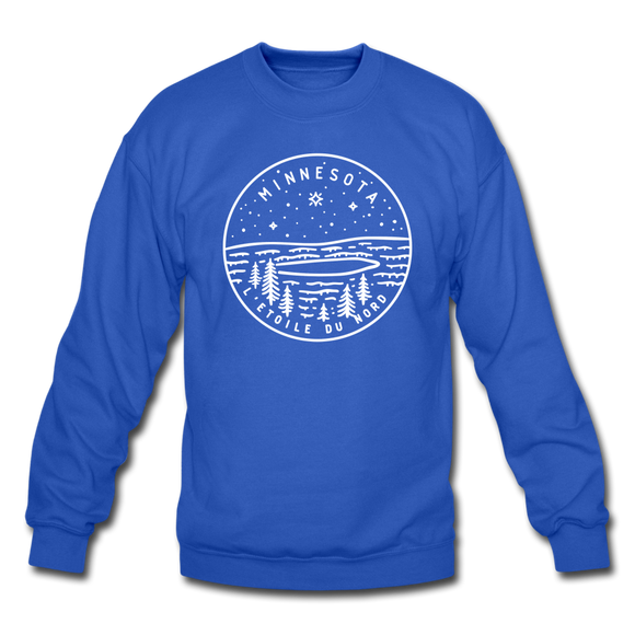 Minnesota Sweatshirt - State Design Minnesota Crewneck Sweatshirt - royal blue