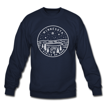 Minnesota Sweatshirt - State Design Minnesota Crewneck Sweatshirt - navy
