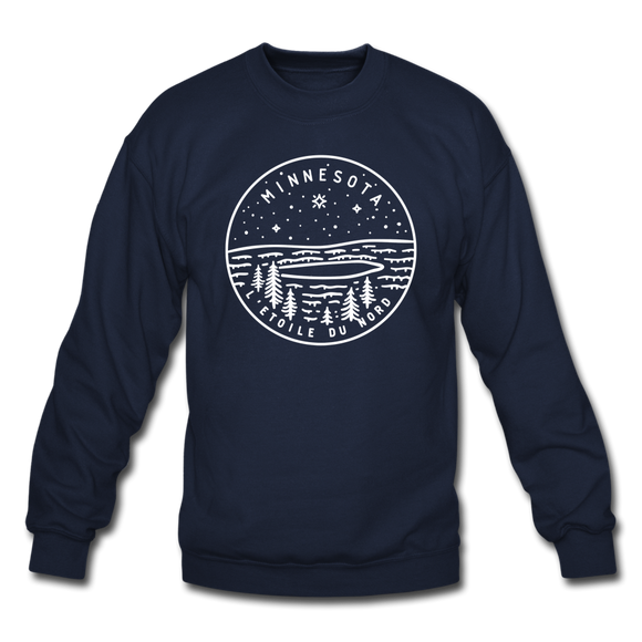 Minnesota Sweatshirt - State Design Minnesota Crewneck Sweatshirt - navy