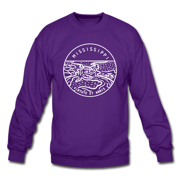 Mississippi Sweatshirt - State Design Mississippi Crewneck Sweatshirt - purple