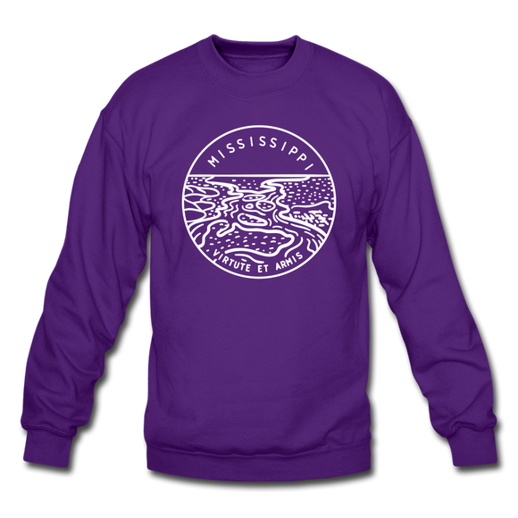 Mississippi Sweatshirt - State Design Mississippi Crewneck Sweatshirt - purple