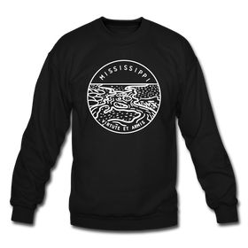 Mississippi Sweatshirt - State Design Mississippi Crewneck Sweatshirt - black