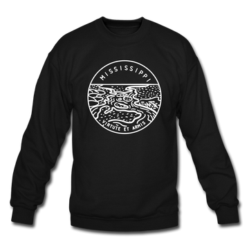 Mississippi Sweatshirt - State Design Mississippi Crewneck Sweatshirt - black
