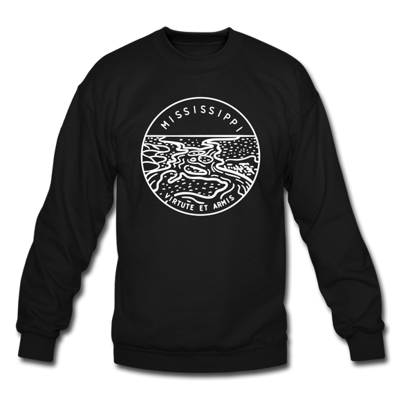 Mississippi Sweatshirt - State Design Mississippi Crewneck Sweatshirt - black