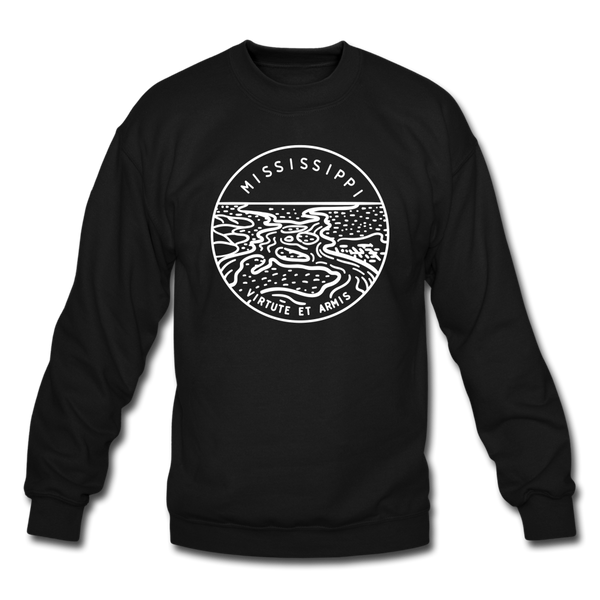 Mississippi Sweatshirt - State Design Mississippi Crewneck Sweatshirt - black