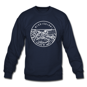 Mississippi Sweatshirt - State Design Mississippi Crewneck Sweatshirt - navy