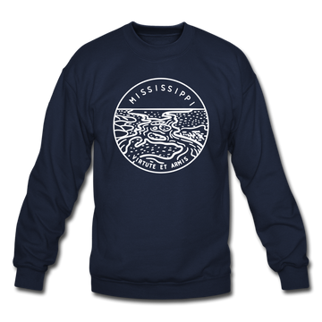 Mississippi Sweatshirt - State Design Mississippi Crewneck Sweatshirt - navy