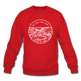 Mississippi Sweatshirt - State Design Mississippi Crewneck Sweatshirt - red