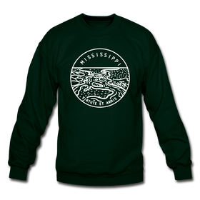 Mississippi Sweatshirt - State Design Mississippi Crewneck Sweatshirt - forest green