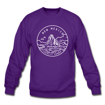 New Mexico Sweatshirt - State Design New Mexico Crewneck Sweatshirt - purple
