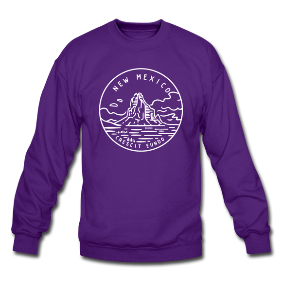 New Mexico Sweatshirt - State Design New Mexico Crewneck Sweatshirt - purple