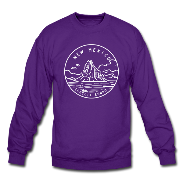 New Mexico Sweatshirt - State Design New Mexico Crewneck Sweatshirt - purple