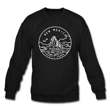 New Mexico Sweatshirt - State Design New Mexico Crewneck Sweatshirt - black