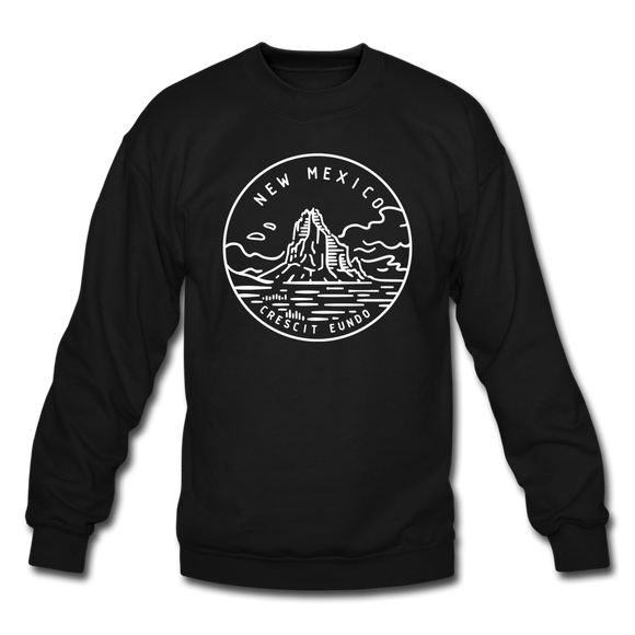 New Mexico Sweatshirt - State Design New Mexico Crewneck Sweatshirt - black