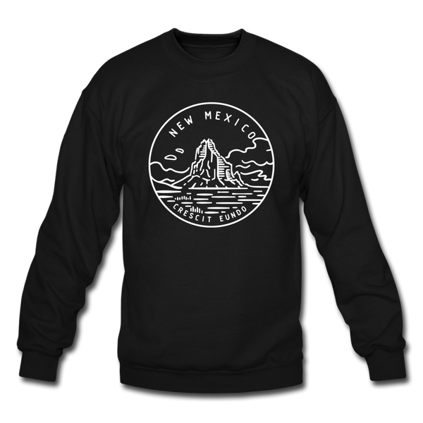 New Mexico Sweatshirt - State Design New Mexico Crewneck Sweatshirt - black