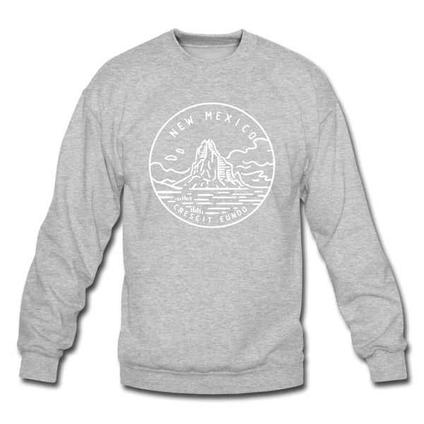 New Mexico Sweatshirt - State Design New Mexico Crewneck Sweatshirt - heather gray