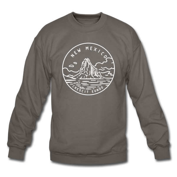 New Mexico Sweatshirt - State Design New Mexico Crewneck Sweatshirt - asphalt gray