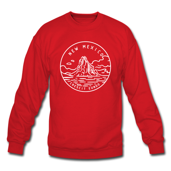 New Mexico Sweatshirt - State Design New Mexico Crewneck Sweatshirt - red