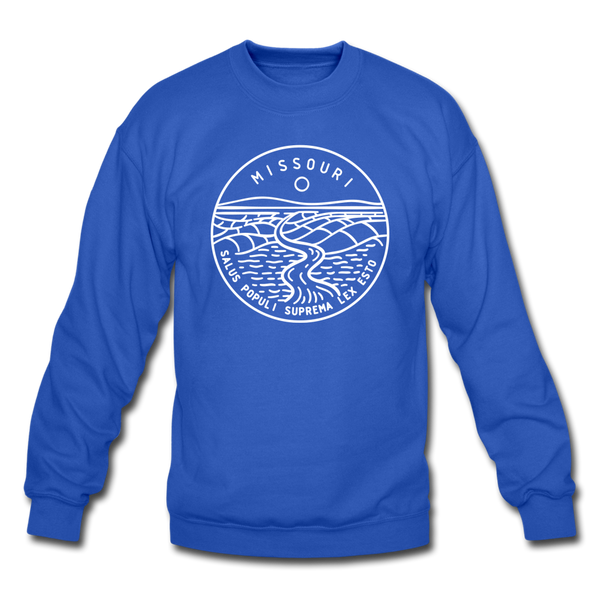 Missouri Sweatshirt - State Design Missouri Crewneck Sweatshirt - royal blue
