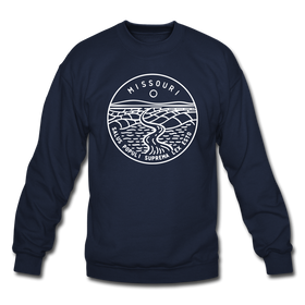 Missouri Sweatshirt - State Design Missouri Crewneck Sweatshirt - navy