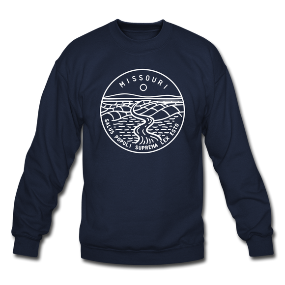 Missouri Sweatshirt - State Design Missouri Crewneck Sweatshirt - navy