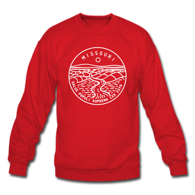 Missouri Sweatshirt - State Design Missouri Crewneck Sweatshirt - red