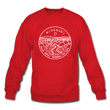 Missouri Sweatshirt - State Design Missouri Crewneck Sweatshirt - red