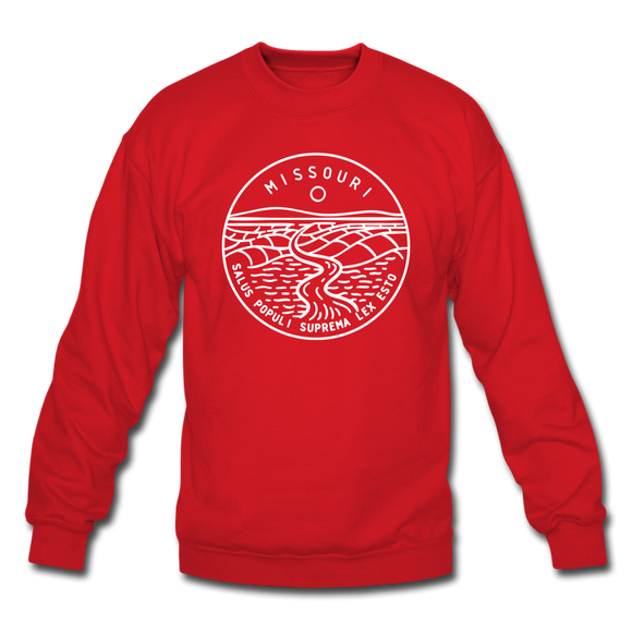 Missouri Sweatshirt - State Design Missouri Crewneck Sweatshirt - red