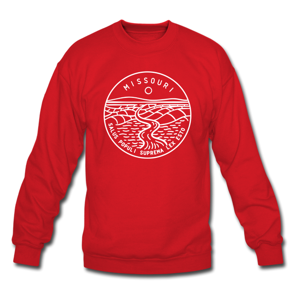Missouri Sweatshirt - State Design Missouri Crewneck Sweatshirt - red
