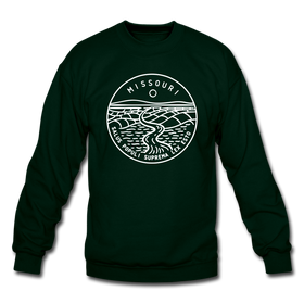 Missouri Sweatshirt - State Design Missouri Crewneck Sweatshirt - forest green