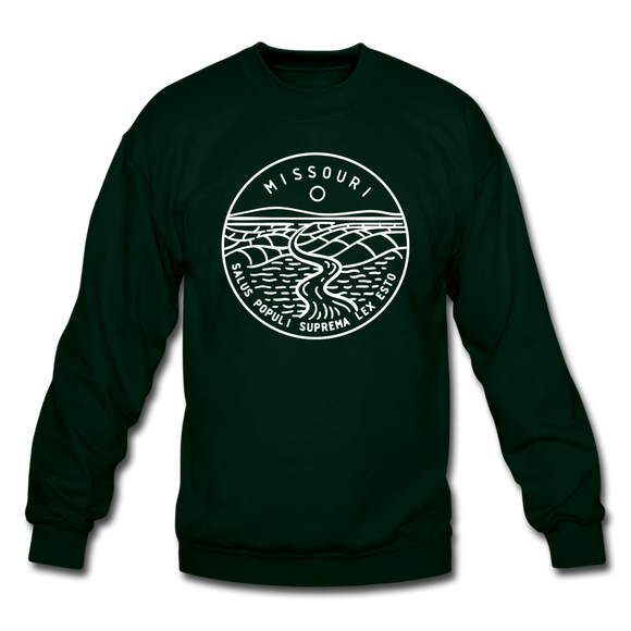Missouri Sweatshirt - State Design Missouri Crewneck Sweatshirt - forest green
