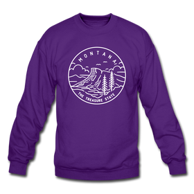 Montana Sweatshirt - State Design Montana Crewneck Sweatshirt - purple