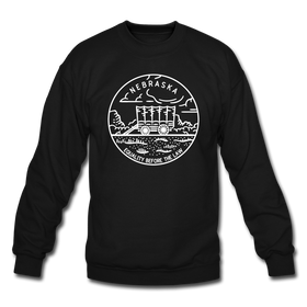 Nebraska Sweatshirt - State Design Nebraska Crewneck Sweatshirt - black