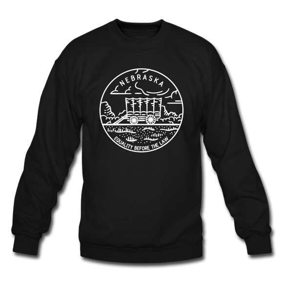 Nebraska Sweatshirt - State Design Nebraska Crewneck Sweatshirt - black