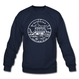 Nebraska Sweatshirt - State Design Nebraska Crewneck Sweatshirt - navy