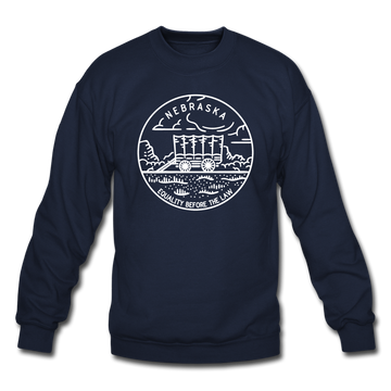 Nebraska Sweatshirt - State Design Nebraska Crewneck Sweatshirt - navy
