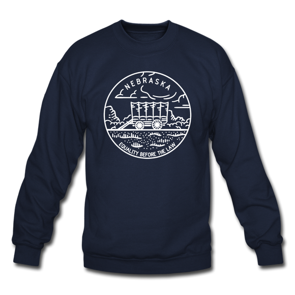 Nebraska Sweatshirt - State Design Nebraska Crewneck Sweatshirt - navy