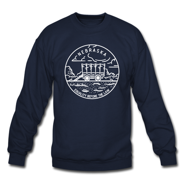 Nebraska Sweatshirt - State Design Nebraska Crewneck Sweatshirt - navy