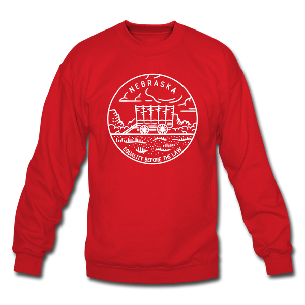Nebraska Sweatshirt - State Design Nebraska Crewneck Sweatshirt - red